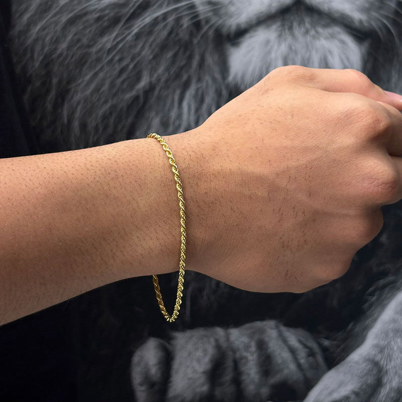 PULSEIRA ELO BAIANO 2,5MM - 21CM - BANHADO A OURO 18K