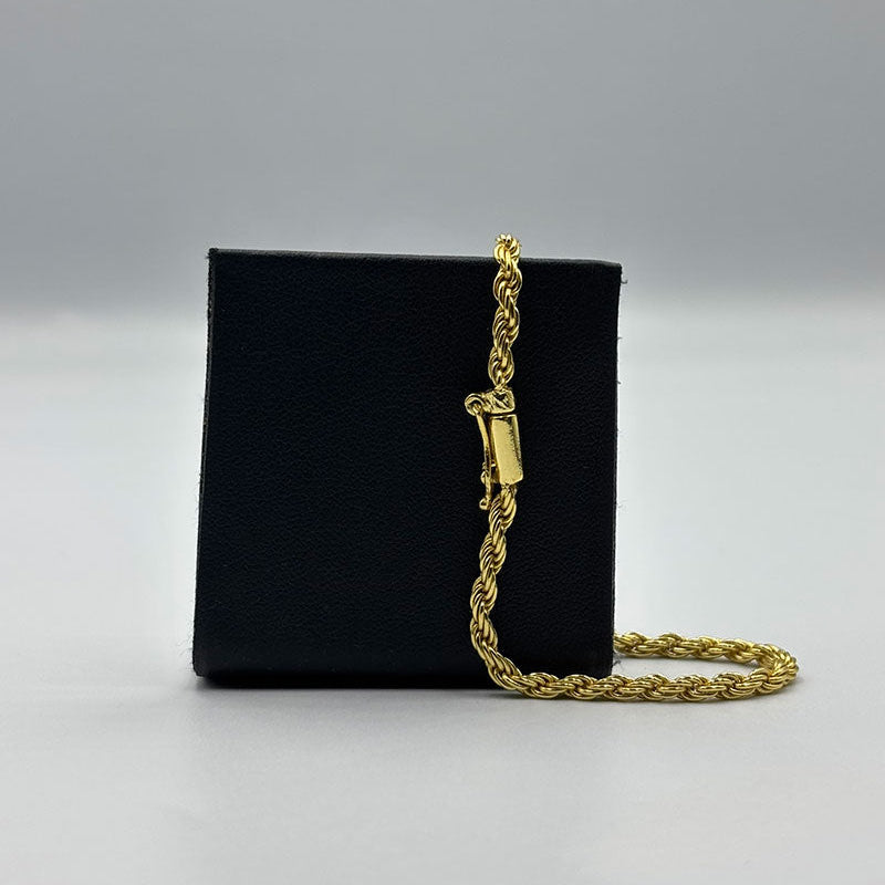 PULSEIRA ELO BAIANO 2,5MM - 17CM - BANHADO A OURO 18K