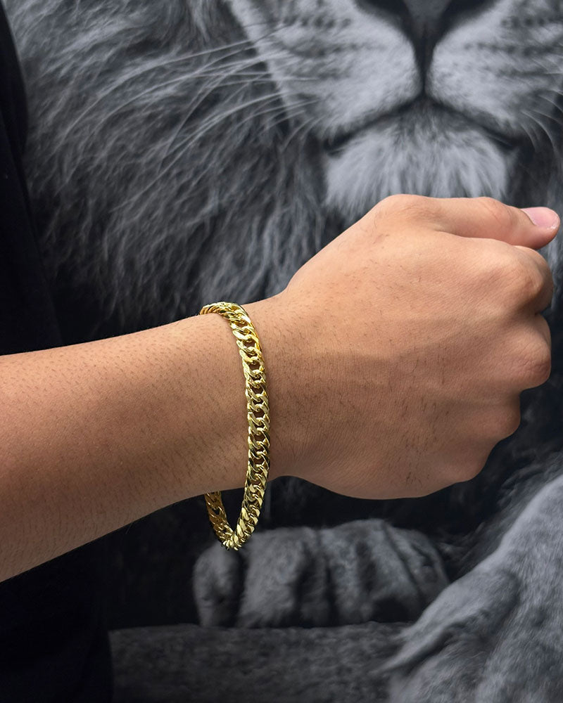 PULSEIRA GRUMET 10MM 21CM (FECHO GAVETA) - BANHADO A OURO 18K