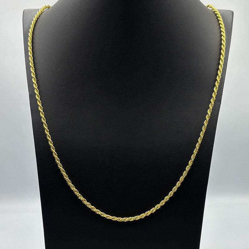 CORRENTE ELO BAIANO 2,5MM - 70CM - BANHADO A OURO 18K