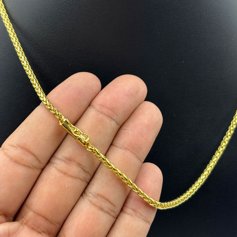 CORRENTE PERUANO 3MM - 45CM (FECHO BOMBA) - BANHADO A OURO 18K