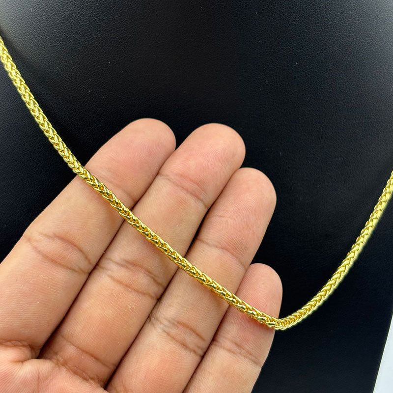 CORRENTE PERUANO 3MM - 45CM (FECHO BOMBA) - BANHADO A OURO 18K