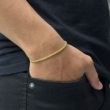 PULSEIRA ELO BAIANO 2,5MM - 21CM - BANHADO A OURO 18K