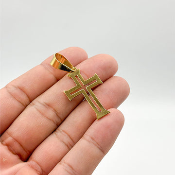 PINGENTE CRUZ DE MALTA - BANHADO A OURO 18K