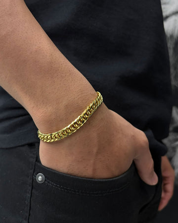 PULSEIRA GRUMET 10MM 21CM (FECHO GAVETA) - BANHADO A OURO 18K