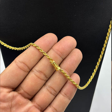 CORRENTE ELO BAIANO 2,5MM - 70CM - BANHADO A OURO 18K
