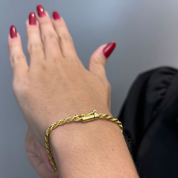 PULSEIRA ELO BAIANO 2,5MM - 17CM - BANHADO A OURO 18K