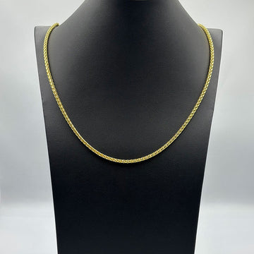 CORRENTE PERUANO 3MM - 45CM (FECHO BOMBA) - BANHADO A OURO 18K
