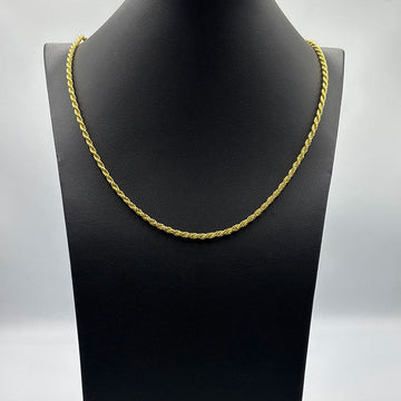 CORRENTE ELO BAIANO 2,5MM - 45CM - BANHADO A OURO 18K
