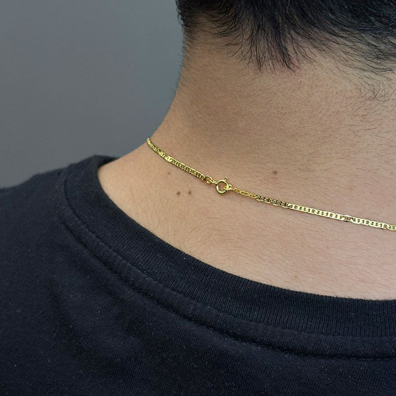 CORRENTE PIASTRINE 2MM - 70CM + PINGENTE ESTRELA DE DAVI VAZADA (BANHADO A OURO 18K)