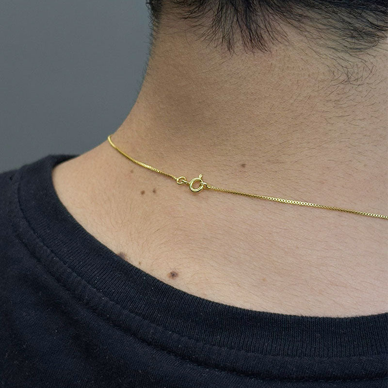 CORRENTE VENEZIANA 1MM - 70CM + PINGENTE ESTRELA DE DAVI VAZADA (BANHADO A OURO 18K)