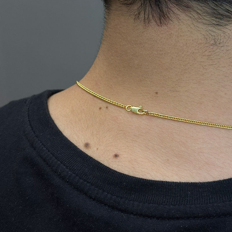 CORRENTE GRUMET 2MM - 70CM + PINGENTE CRUZ 3D (BANHADO A OURO 18K)
