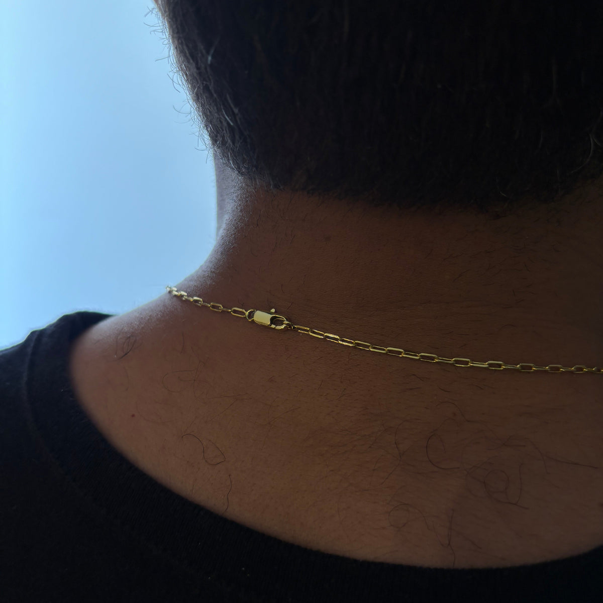 CORRENTE TIJOLINHO DE QUINA 2MM - 70CM + PINGENTE CRUZ PONTEADA LISA ( BANHADO A OURO 18K