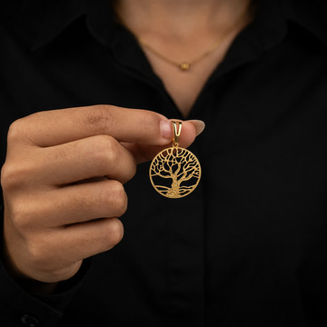 PINGENTE ARVORE DA VIDA - BANHADO A OURO 18K