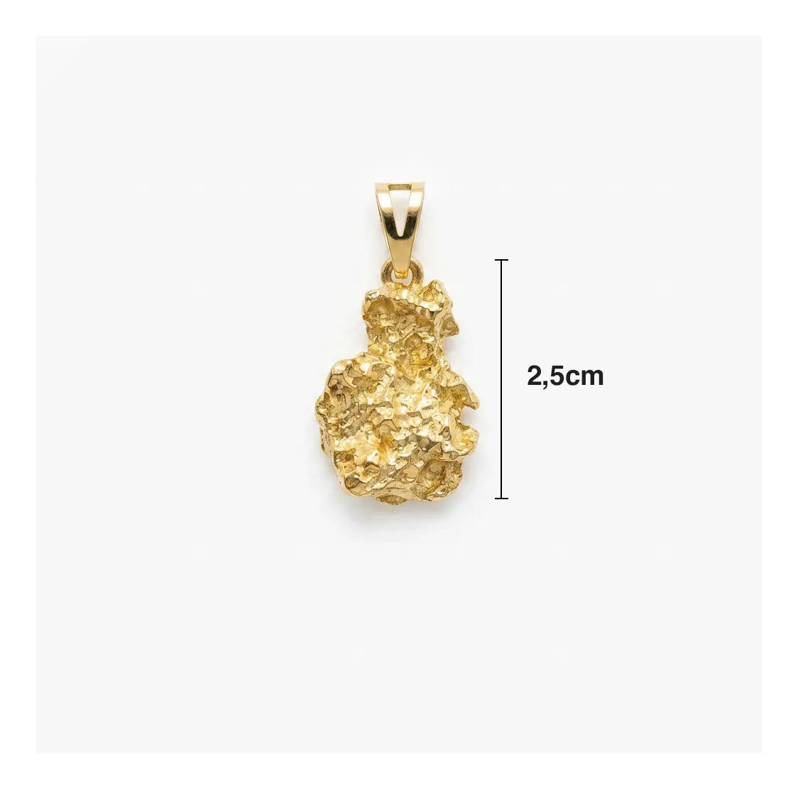 PINGENTE PEPITA MÉDIA - 2,5CM - BANHADO A OURO 18K