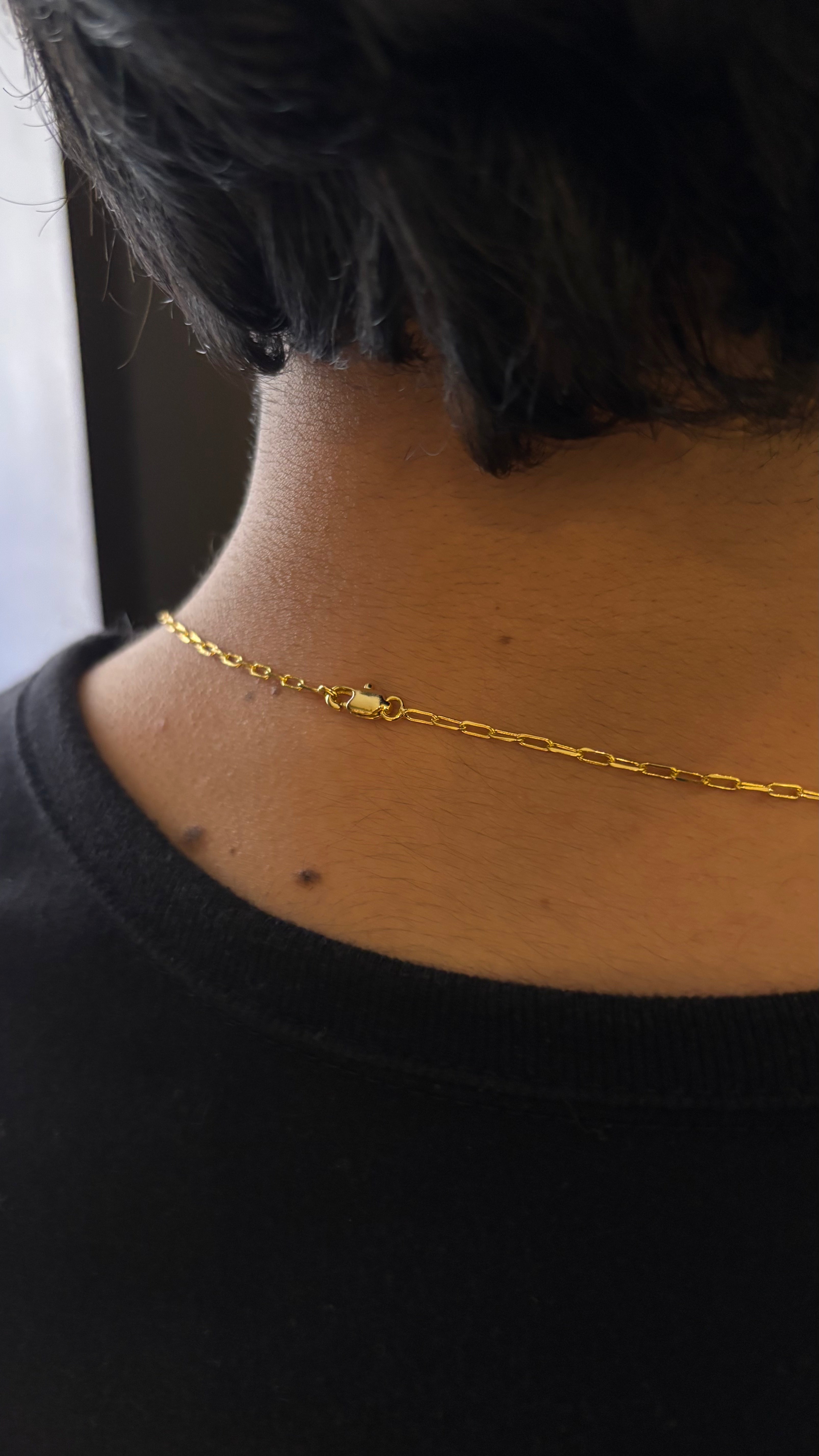 CORRENTE TIJOLINHO DE QUINA 2MM - 70CM (FECHO ITALIANO) + PINGENTE PEPITA PEQUENA - 1,5CM - BANHADO A OURO 18K