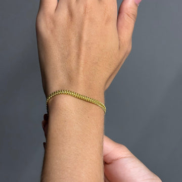 PULSEIRA IMPERADOR 4MM - 17CM (FECHO GAVETA) - BANHADO A OURO 18K