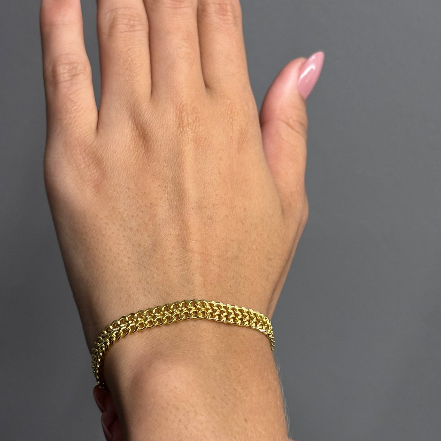 PULSEIRA IMPERADOR 6MM - 17CM (FECHO GAVETA) - BANHADO A OURO 18K