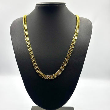 CORRENTE IMPERADOR 6MM - 45CM - BANHADO A OURO 18K
