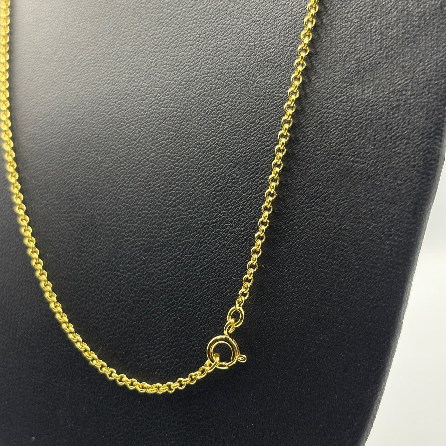 CORRENTE ELO PORTUGUÊS 2MM - 45CM + PINGENTE PONTO DE LUZ (BANHADO A OURO 18K)