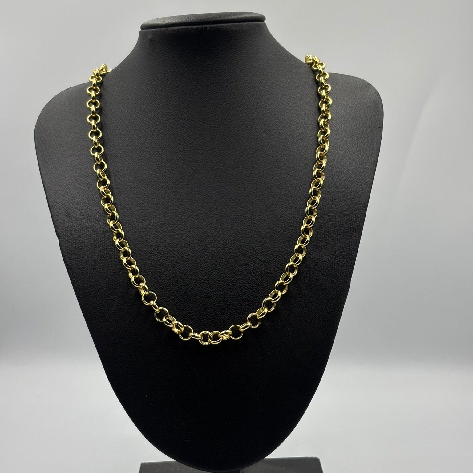 CORRENTE ELO PORTUGUÊS 4MM - 45CM - BANHADO A OURO 18K