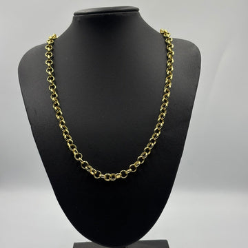 CORRENTE ELO PORTUGUÊS 4MM - 45CM - BANHADO A OURO 18K