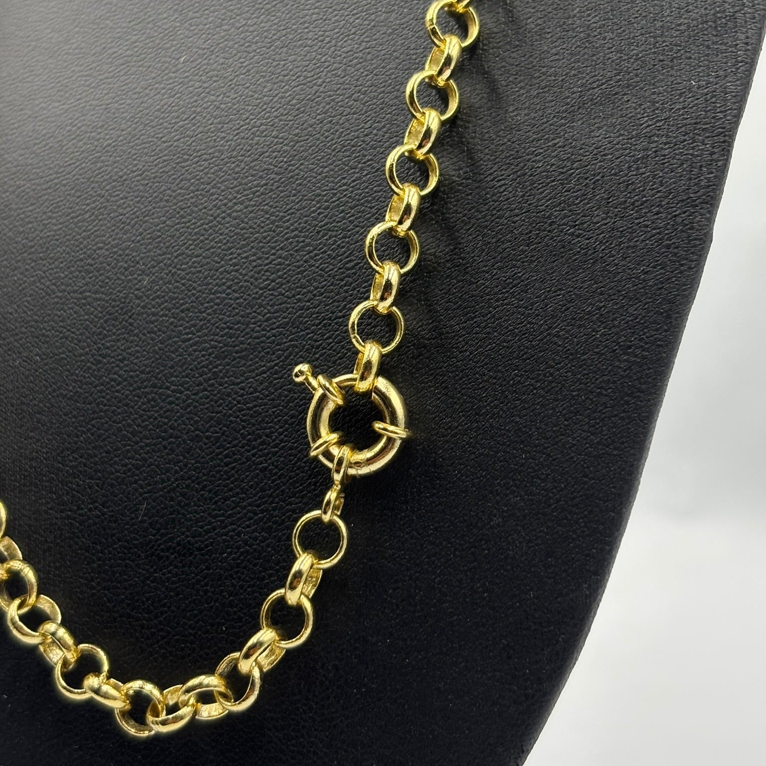 CORRENTE ELO PORTUGUÊS 4MM - 45CM - BANHADO A OURO 18K