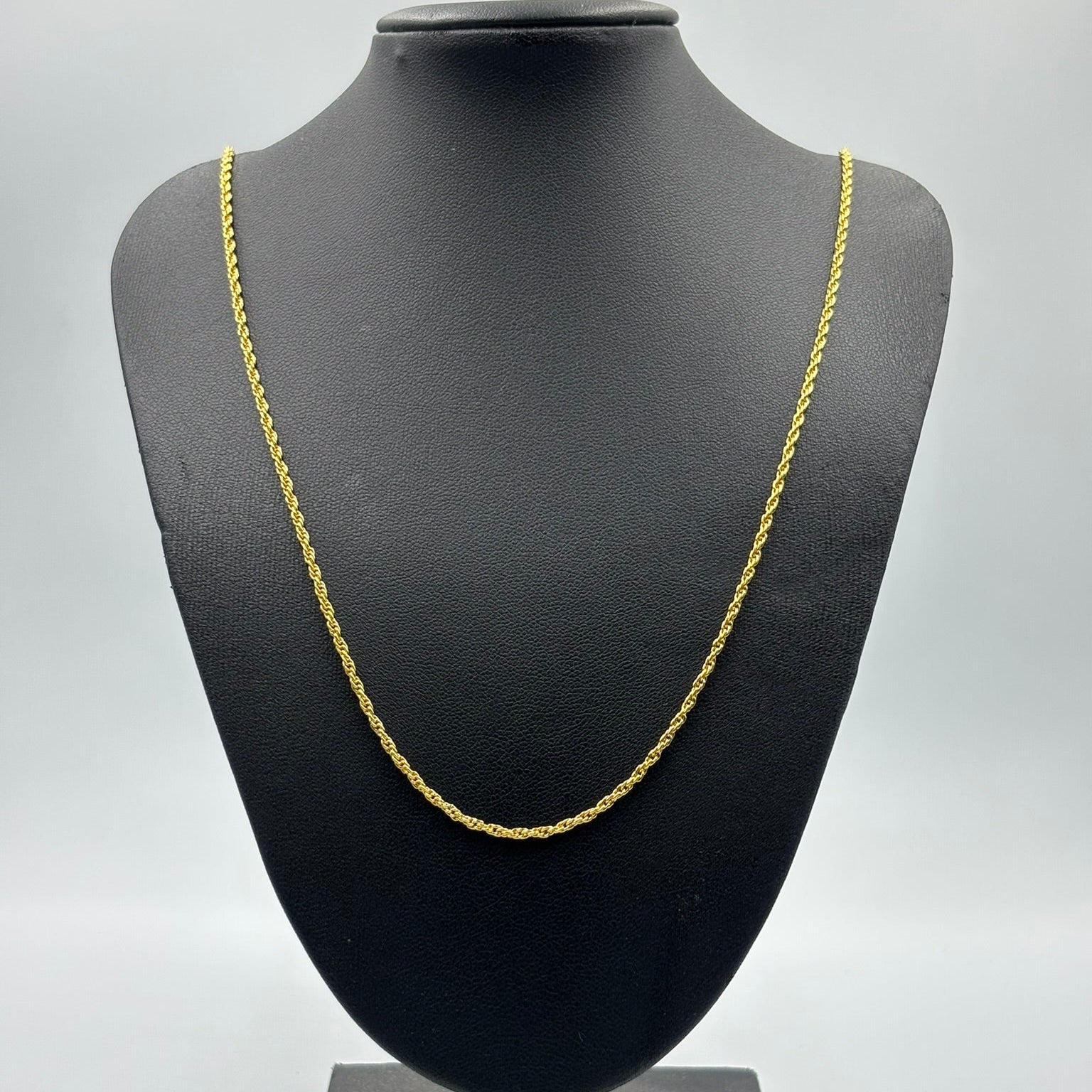 CORRENTE ELO BAIANO 1,5MM - 45CM - BANHADO A OURO 18K