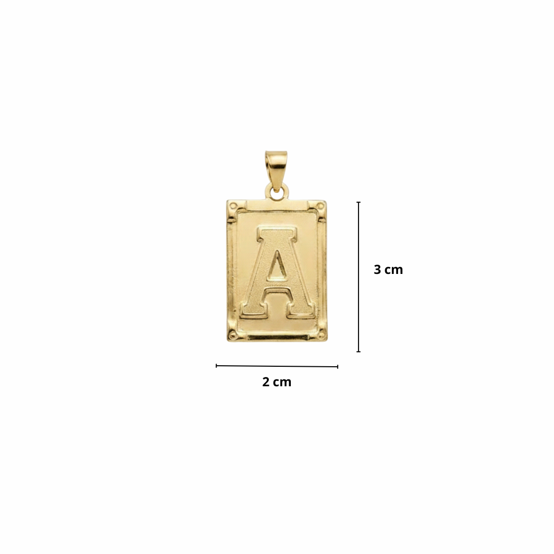PINGENTE LETRA A NA CHAPA - BANHADO A OURO 18K