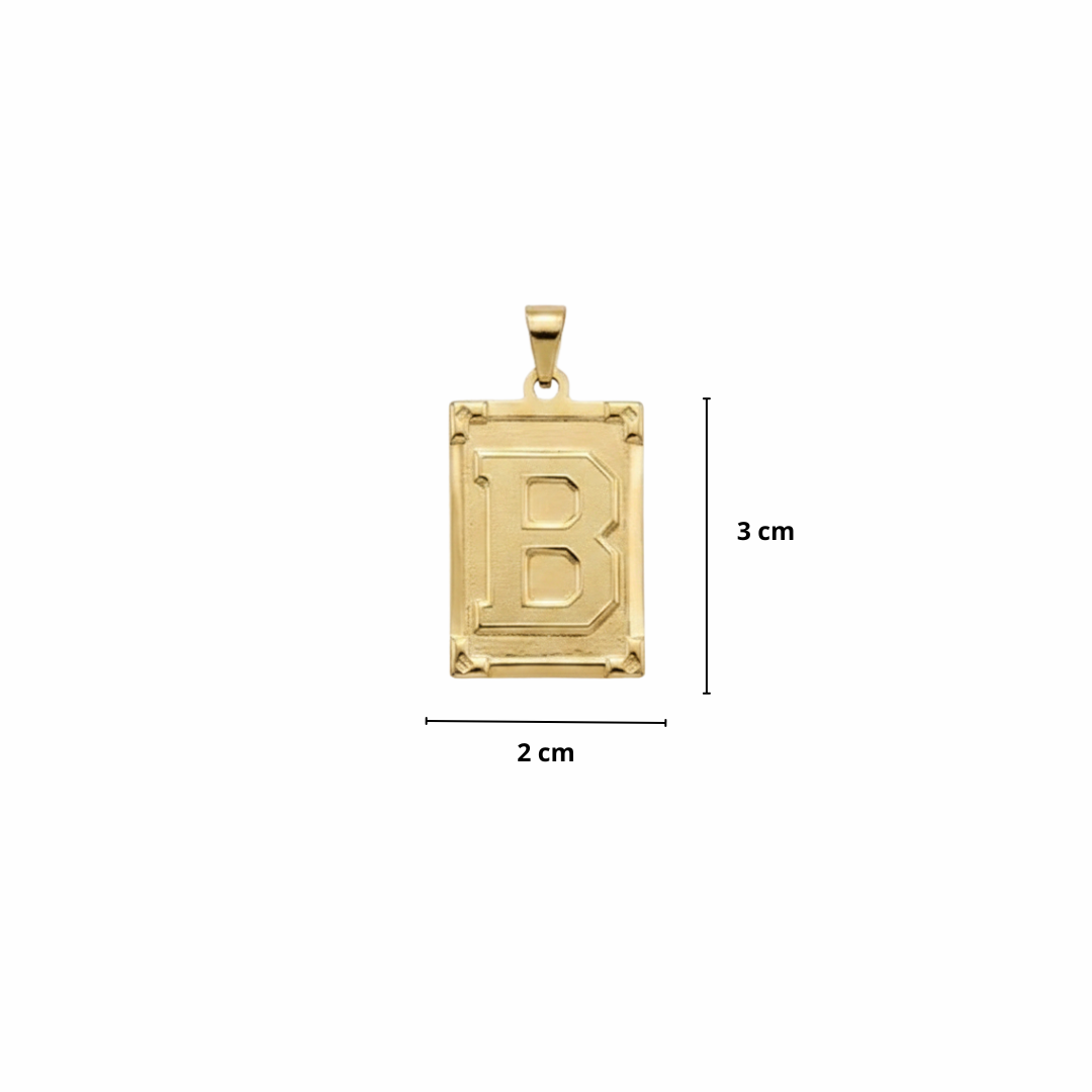 PINGENTE LETRA B NA CHAPA - BANHADO A OURO 18K