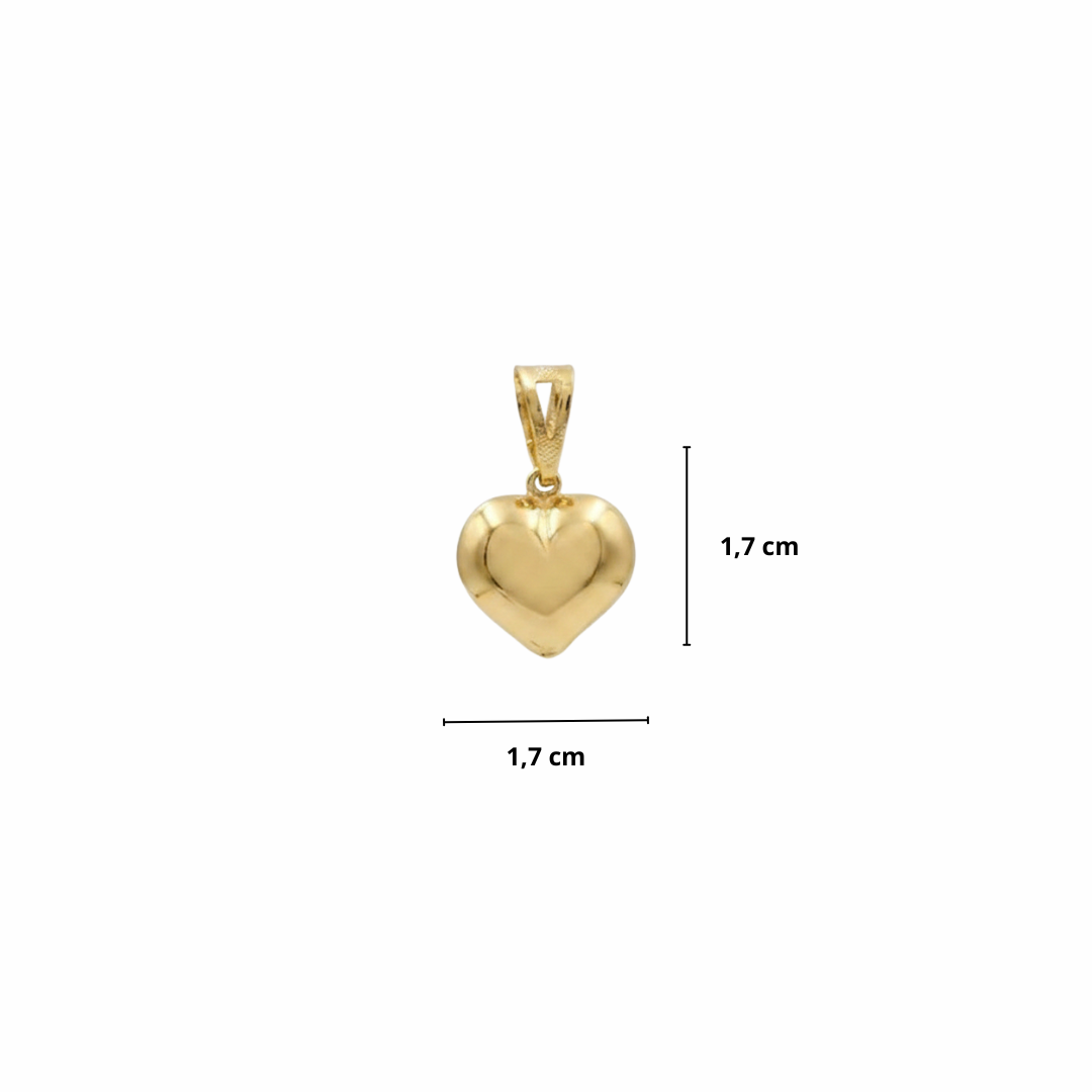 PINGENTE CORAÇÃO BOLEADO PEQUENO - BANHADO A OURO 18K