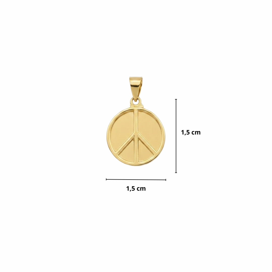 PINGENTE COM SÍMBOLO DA PAZ - BANHADO A OURO 18K