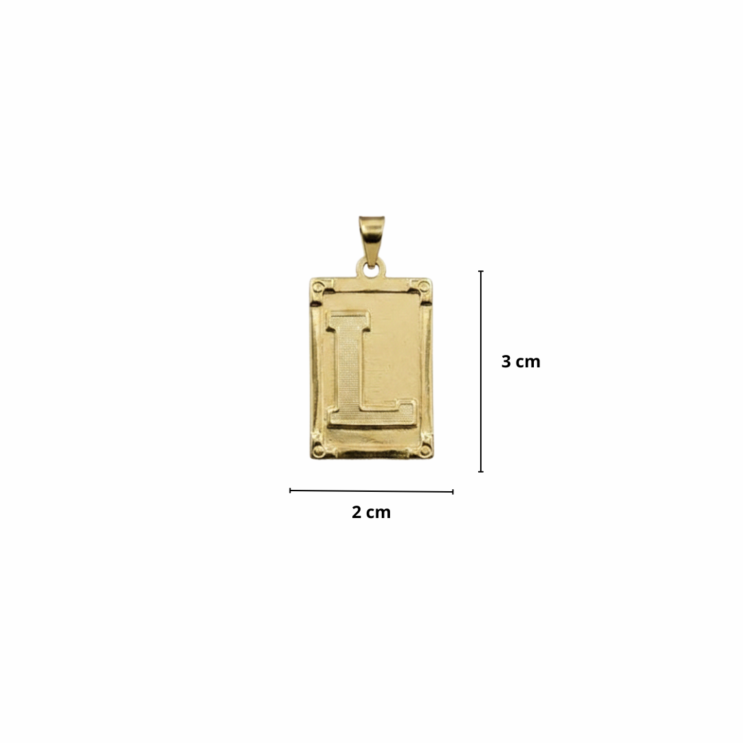 PINGENTE LETRA L NA CHAPA - BANHADO A OURO 18K
