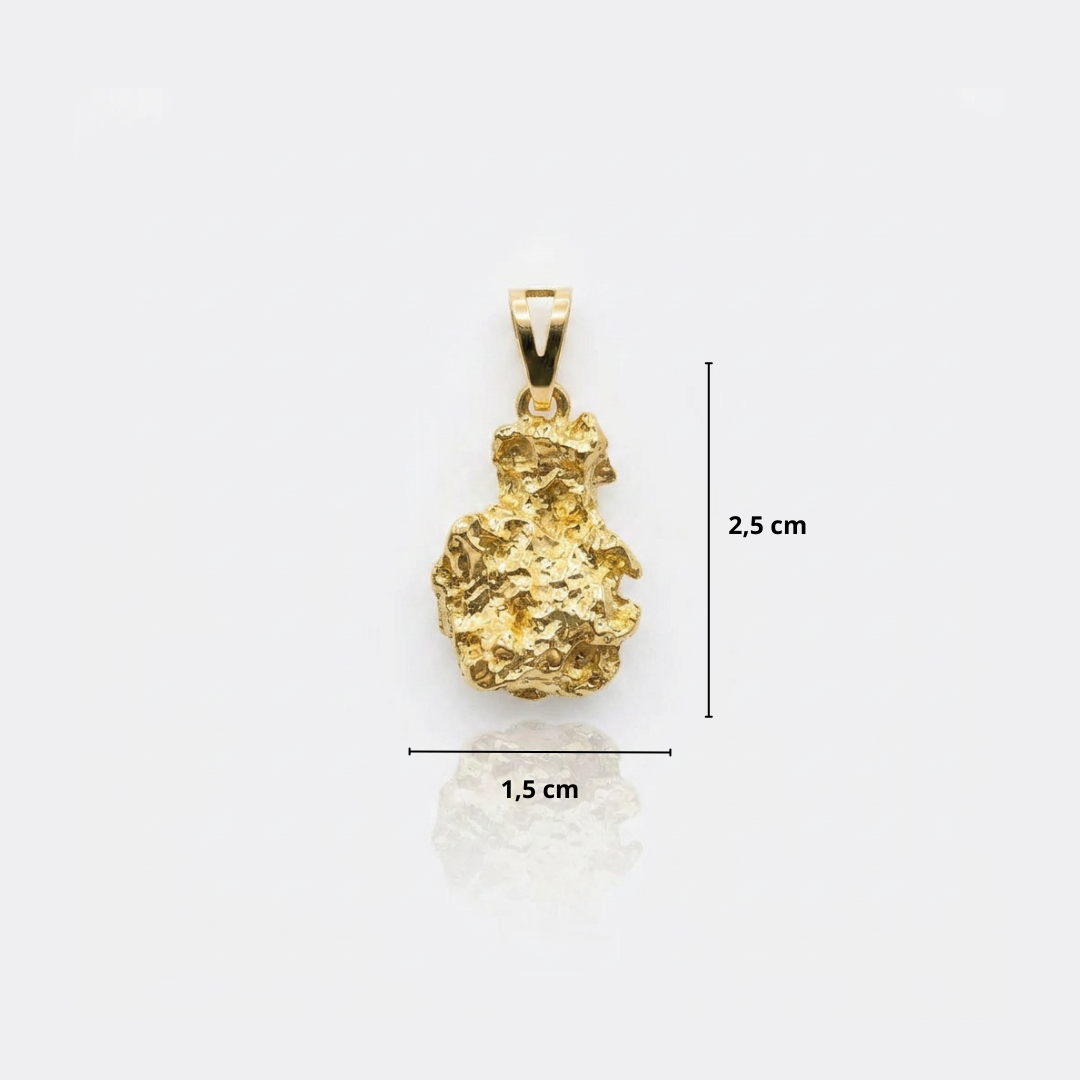 PINGENTE PEPITA MÉDIA - 2,5CM - BANHADO A OURO 18K