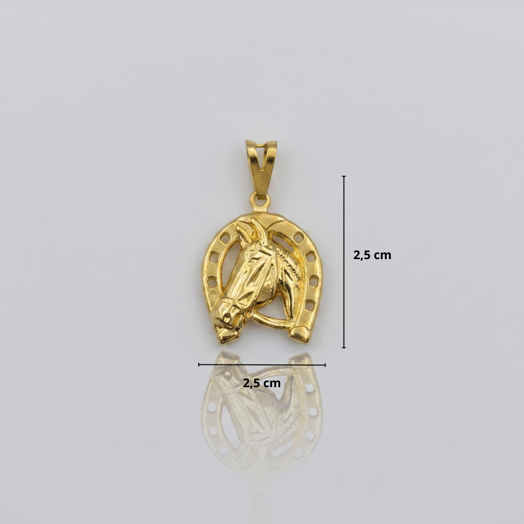 PINGENTE FERRADURA MÉDIA - 2,5x2,5cm - BANHADO A OURO 18K