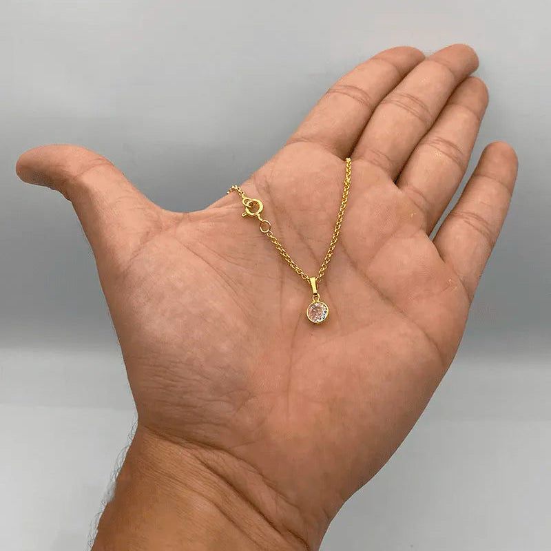 COLAR FEMININO COM PINGENTE PONTO DE LUZ - EXCLUSIVO PARA PRESENTEAR
