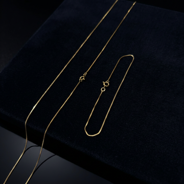 CORRENTE VENEZINA 1MM - 70CM + PULSEIRA VENEZIANA 1MM - 21CM (FECHO BOIA) - BANHADO A OURO 18K