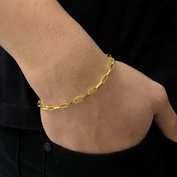 PULSEIRA TIJOLINHO 4MM - 21CM (FECHO BOMBA) - BANHADO A OURO 18K