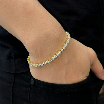 PULSEIRA RIVIERA BRANCA - 21CM - BANHADO A OURO 18K