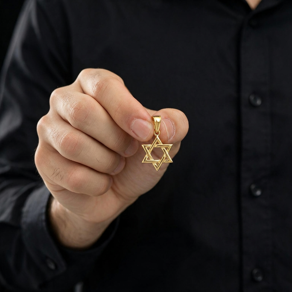PINGENTE ESTRELA DE DAVI VAZADA - BANHADO A OURO 18K