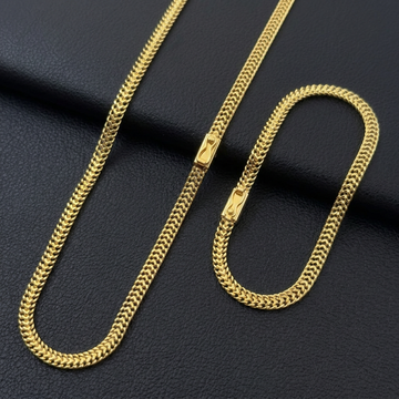 CORRENTE IMPERADOR 4MM - 70CM + PULSEIRA IMPERADOR 4MM - 21CM (FECHO GAVETA) - BANHADO A OURO 18K