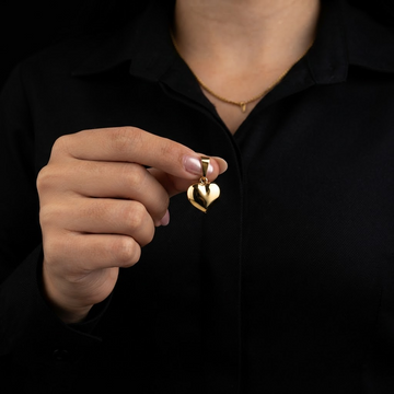 PINGENTE CORAÇÃO BOLEADO PEQUENO - BANHADO A OURO 18K