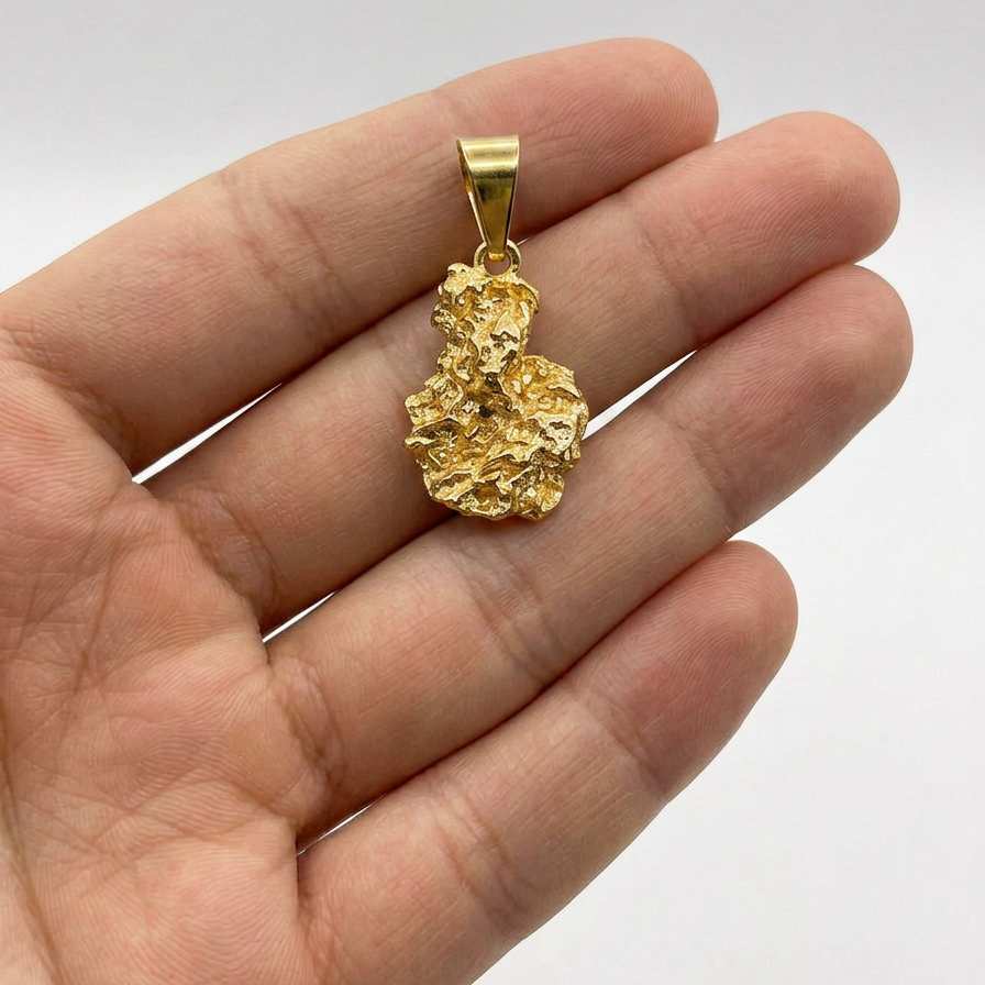 PINGENTE PEPITA PEQUENA - 1,5CM - BANHADO A OURO 18K