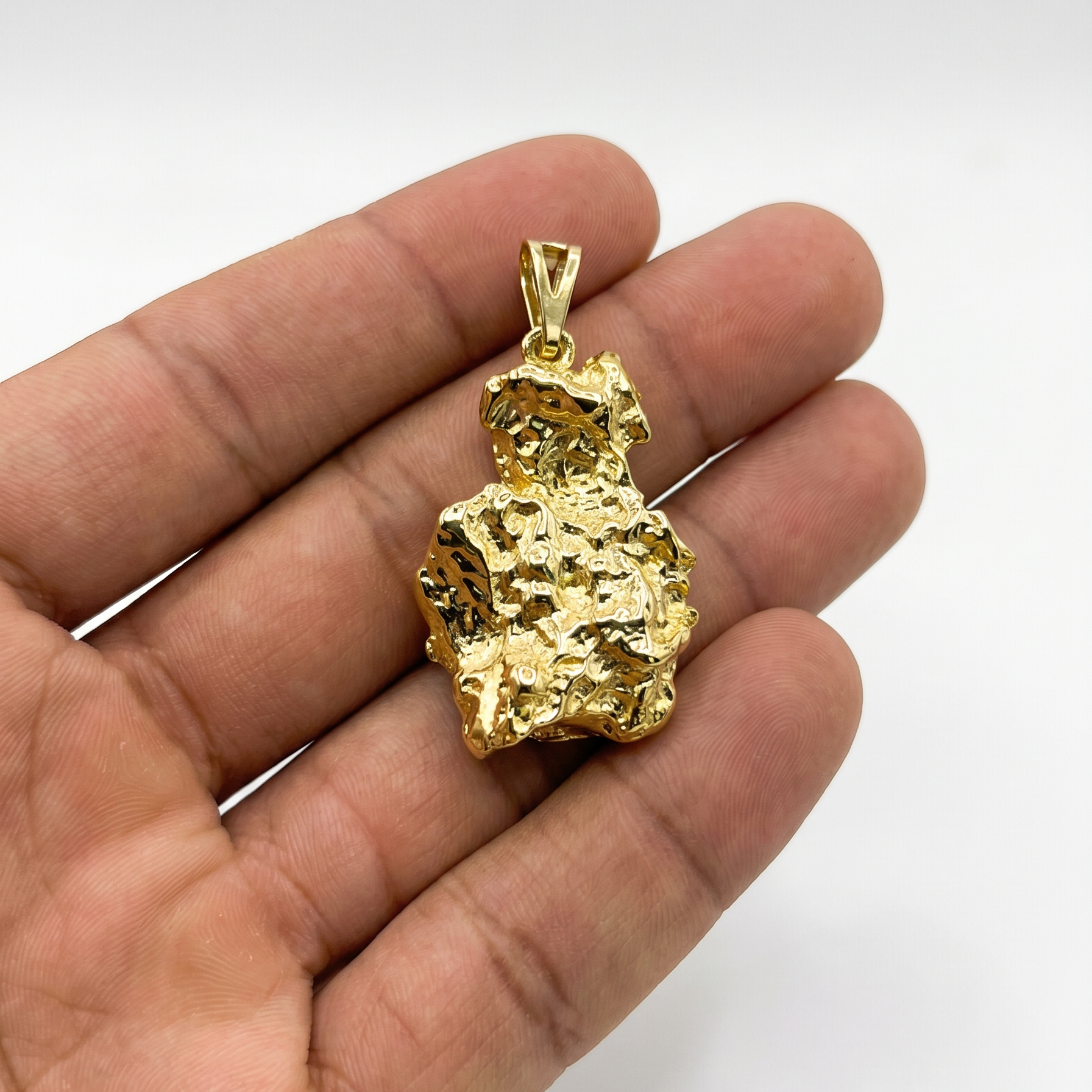 PINGENTE PEPITA GRANDE - 3,5CM - BANHADO A OURO 18K