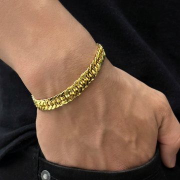 PULSEIRA GRUMET LAMINADA 7MM 21CM - BANHADO A OURO 18K