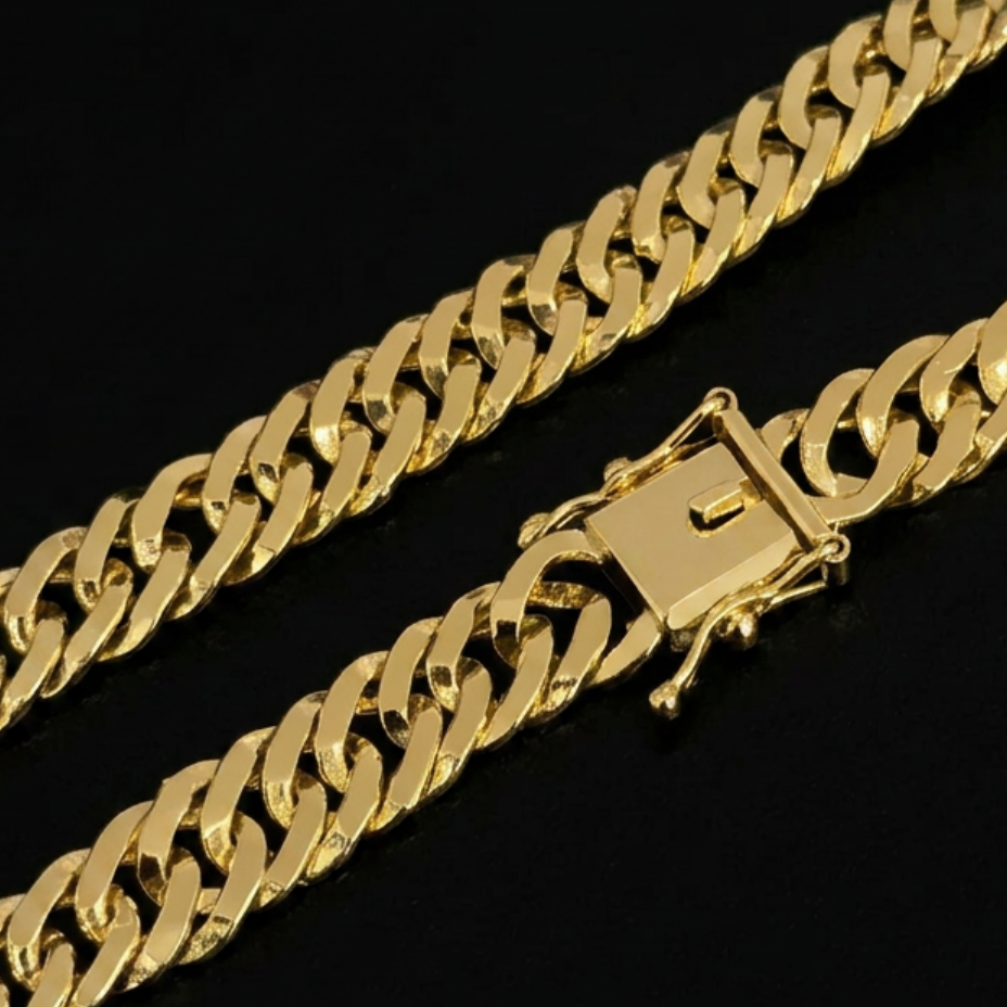 PULSEIRA GRUMET LAMINADA 7MM 21CM - BANHADO A OURO 18K
