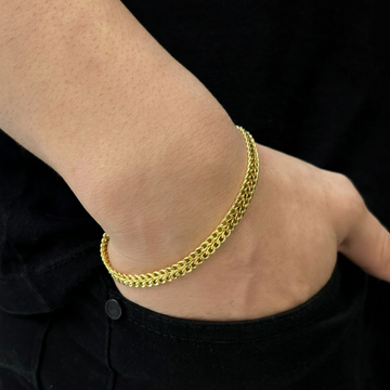PULSEIRA IMPERADOR 6MM - 21CM (FECHO GAVETA) - BANHADO A OURO 18K