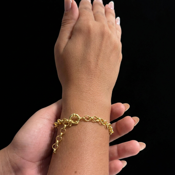 PULSEIRA ELO PORTUGUÊS 4MM - 21cm (AJUSTÁVEL) - BANHADO A OURO 18K