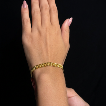 PULSEIRA IMPERADOR 6MM - 17CM (FECHO GAVETA) - BANHADO A OURO 18K