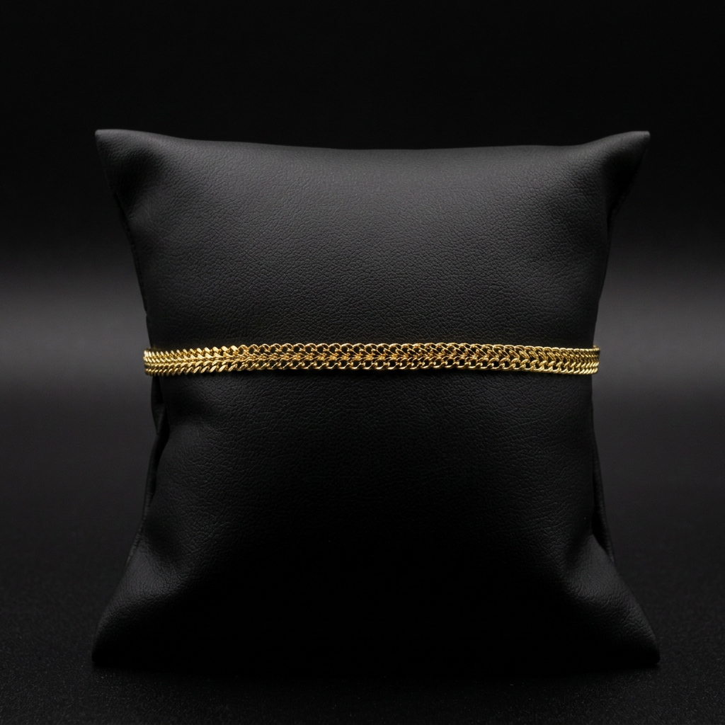 PULSEIRA IMPERADOR 4MM - 17CM (FECHO GAVETA) - BANHADO A OURO 18K